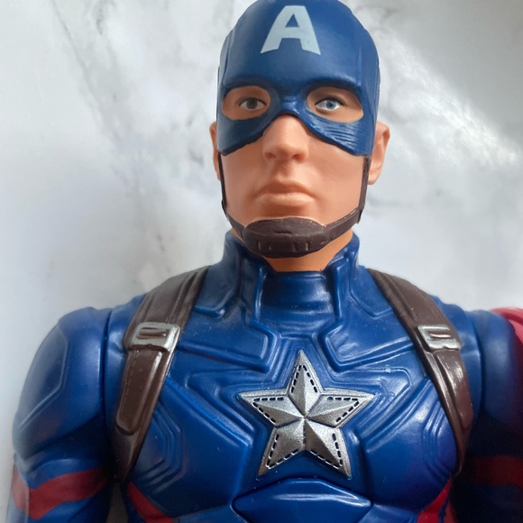 Marvel Other - Captain America action figure. It talks! Just touch button under the sta…